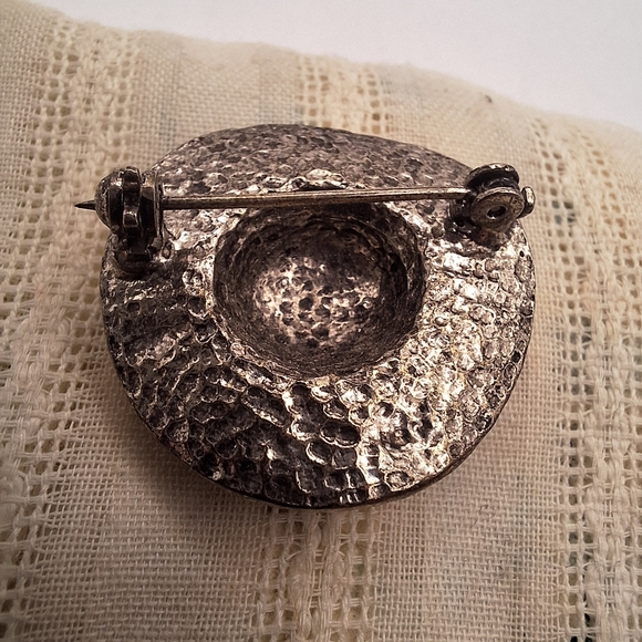 Blue green pink rhinestones sun hat brooch - Picture 2 of 3